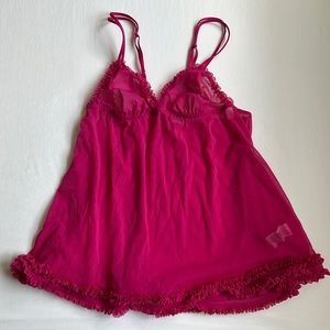 Oysho Pink Ruffled Sheer Camisole Lingerie Top Size S